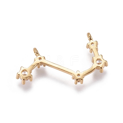 Brass Micro Pave Cubic Zirconia Pendants ZIRC-F099-20G-05-1