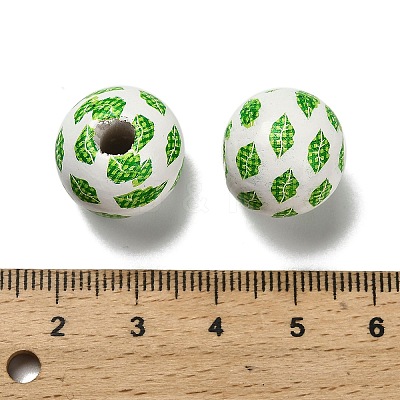 St. Patrick's Day Series Printed Schima Wood European Beads WOOD-V002-01A-1