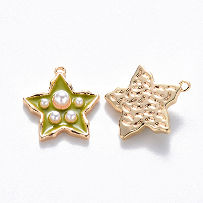 Brass Enamel Pendants KK-T049-056G-04-NF-1