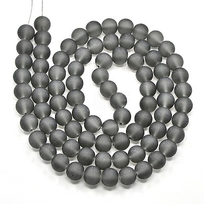 Baking Paint Transparent Glass Bead Strands GLAA-S031-6mm-12-1