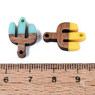 Cinco de Mayo Resin & Walnut Wood Connector Charms RESI-N053-37-1