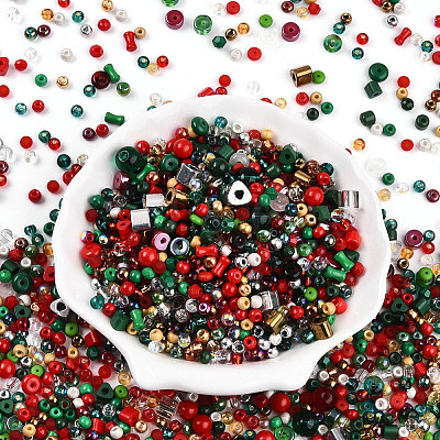 Christmas Theme Glass Seed Beads SEED-N007-13K-1