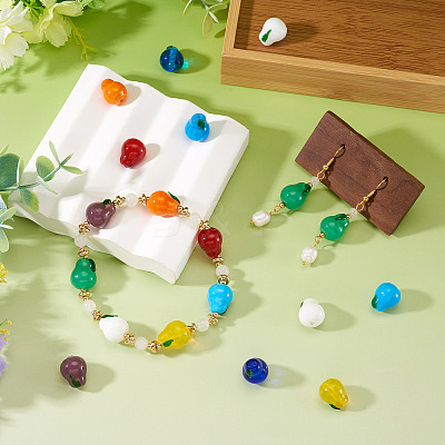36Pcs 9 Colors Handmade Lampwork Beads LAMP-TA0002-18-1