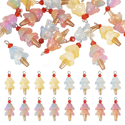 20Pcs 4 Styles Glass Ice Cream Pendants PALLOY-TAC0242-03-1