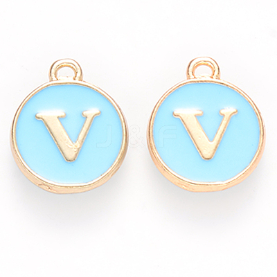 Golden Plated Alloy Enamel Charms X-ENAM-S118-04V-1