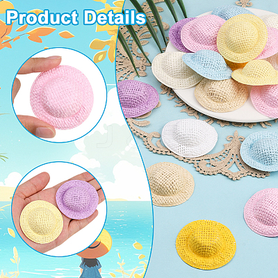 40Pcs Mini Cloth Doll Hats AJEW-SC0031-34A-1