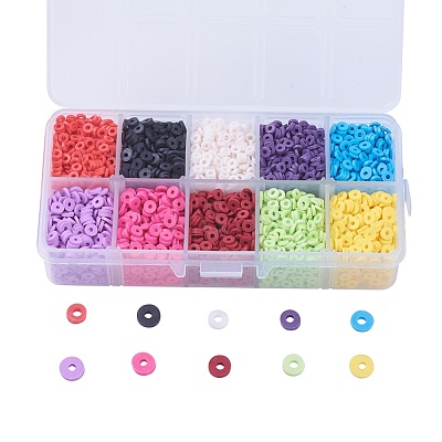 10 Colors Handmade Polymer Clay Beads CLAY-JP0001-01-4mm-1