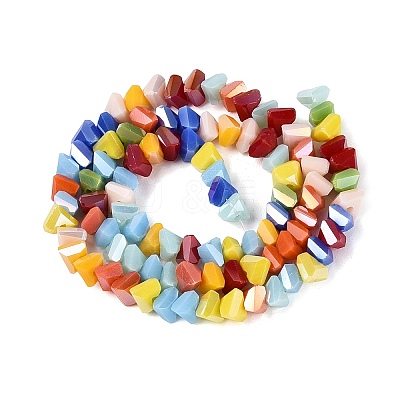 Electroplate Opaque Glass Beads Strands EGLA-Q135-03A-B01-1