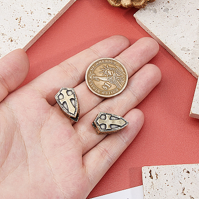 2Pcs Brass European Beads KK-DC0004-80C-1