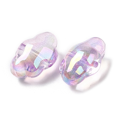 UV Plating Transparent Rainbow Iridescent Acrylic Beads OACR-C016-31D-1