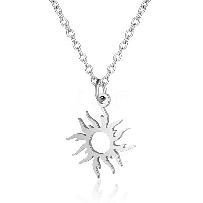Non-Tarnish 201 Stainless Steel Pendant Necklaces LS-NJEW-T009-JN122-40-1-1