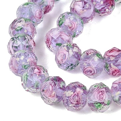Handmade Luminous Lampwork Beads Strands LAMP-N037-01H-1