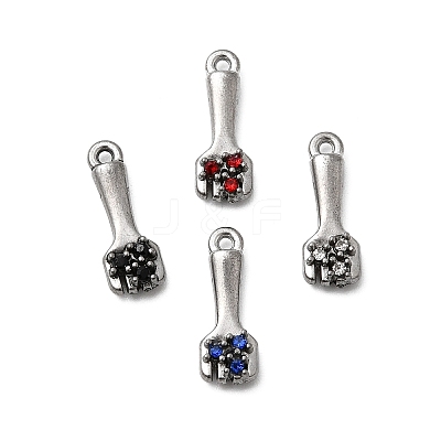 304 Stainless Steel Micro Pave Rhinestone Pendants STAS-G369-03P-1