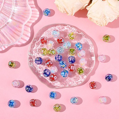 10Pcs Round Lampwork Beads LAMP-YW0001-60A-1