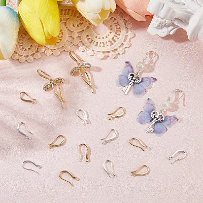 24Pcs 2 Colors Brass Earring Hooks KK-SC0006-54-1