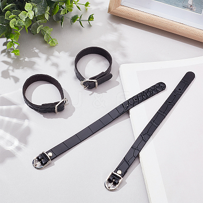 Flat PU Imitation Leather Cord Bracelets for Women Men BJEW-WH0020-70B-1