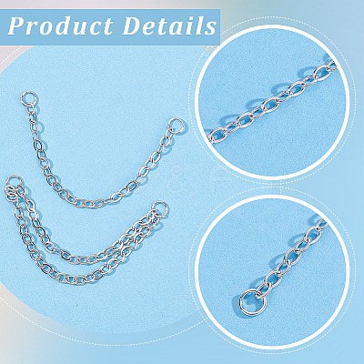 10Pcs 2 Styles Stainless Steel Cartilage Earrings with Dangle Chains AJEW-BBC0001-14-1