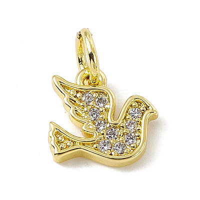Brass Micro Pave Cubic Zirconia Charms ZIRC-F132-29G-1
