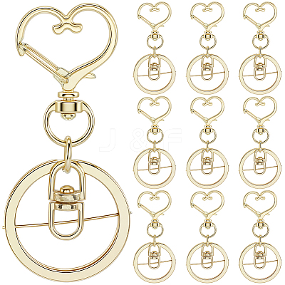 18Pcs Alloy Swivel Keychain Clasps KEYC-SP0001-48B-G-1