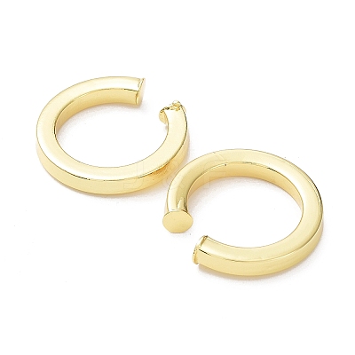 Rack Plating Brass Ring Cuff Earrings for Women EJEW-G352-06G-1