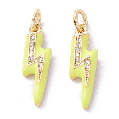 Brass Micro Pave Clear Cubic Zirconia Pendants ZIRC-A019-12G-1