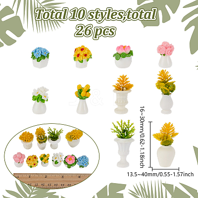 5 Styles Resin Plant Mini Model RESI-AR0001-54-1