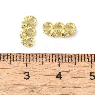 Rack Plating Brass Pave Clear Cubic Zirconia Spacer Bars KK-B088-11B-G-1