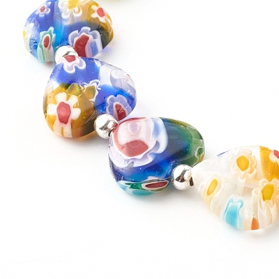 Handmade Millefiori Lampwork Stretch Bracelets BJEW-JB06371-02-1