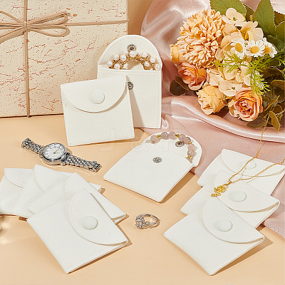 Square Velvet Jewelry Package Bags ABAG-WH0035-055A-03-1