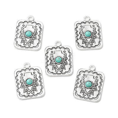 Synthetic Turquoise Pendants FIND-TADZ0001-02AS-1
