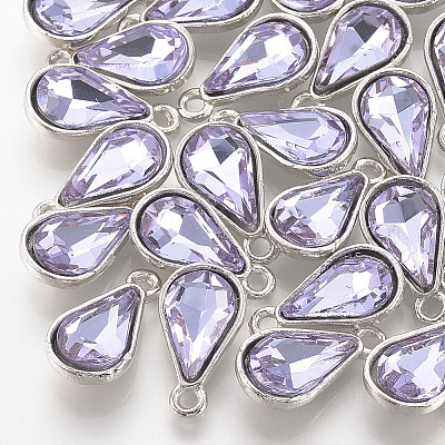 Alloy Glass Pendants PALLOY-T029-8x13mm-17-1