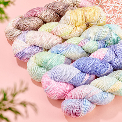 1 Skein Gradient Segment Dyed 80% Wool 20% Acrylic Blended Yarn OCOR-TA0003-02B-1