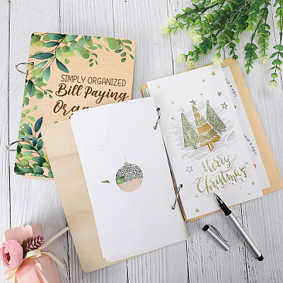 1 Set Wooden 2-Ring Loose Leaf Binder Postcard Phote Album Cover DIY-SD0002-03A-1