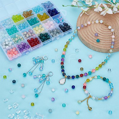 528Pcs 24 Styles Baking Paint Glass Beads DGLA-FG0001-01-1