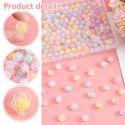 240Pcs 12 Colors Transparent Acrylic Beads MACR-PH0001-75-1