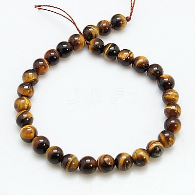 Natural Tiger Eye Beads Strands G-C076-14mm-1B-1