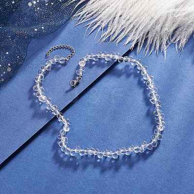 Glass Teardrop Beaded Necklaces NJEW-JN04273-02-1