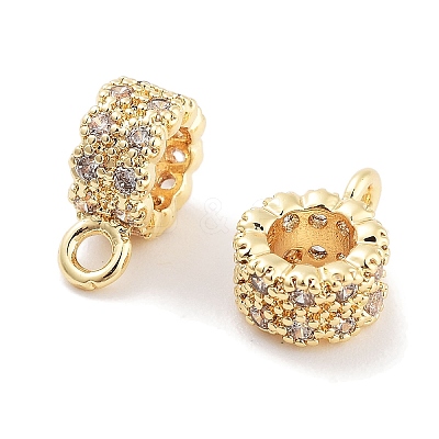 Brass with Cubic Zirconia Pendants KK-P271-07G-1
