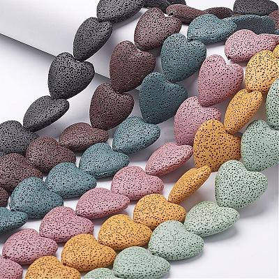 Dyed Natural Lava Rock Bead Strands G917-1