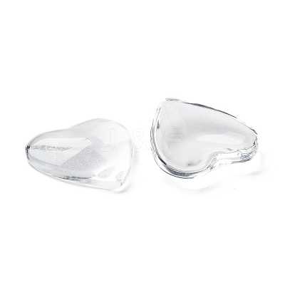 Transparent Glass Heart Cabochons GGLA-R021-20mm-1
