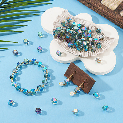 60Pcs 2 Colors Electroplate Glass Beads EGLA-TADJ0001-19B-1