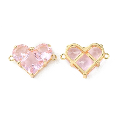 Brass Pave Cubic Zirconia Connector Charms X-KK-L208-04G-03-1