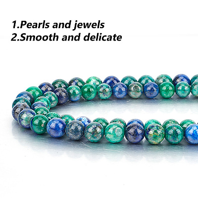 2 Strands Natural Chrysocolla and Lapis Lazuli Beads Strands G-GO0001-38B-1