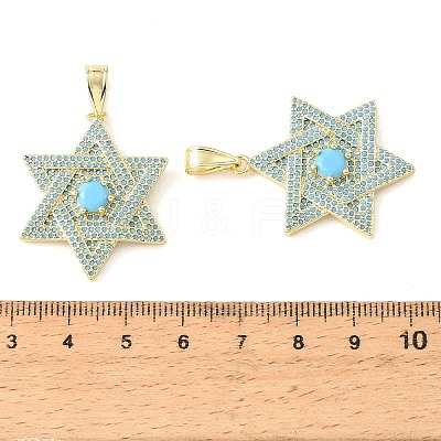 Brass Micro Pave Sky Blue Cubic Zirconia Pendants CU-CBA6938-04G-02-1