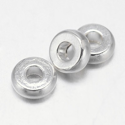 Flat Round Brass Spacer Beads KK-L106A-01S-1