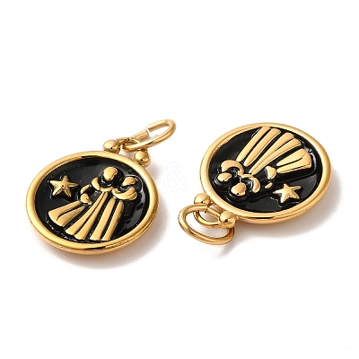 Ion Plating(IP) 304 Stainless Steel Enamel Pendants STAS-A080-43G-08-1