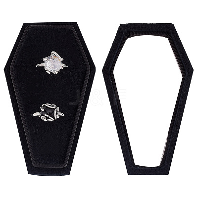 Halloween Theme Coffin Shaped Velvet Finger Ring Boxes VBOX-WH0015-01A-1