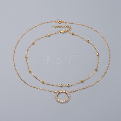 Ring Electroplate Glass Beads Necklaces Sets NJEW-JN02626-1