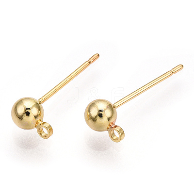 Brass Stud Earring Findings KK-I649-10G-NF-1