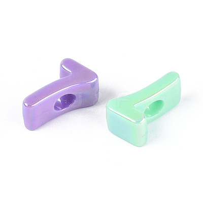 UV Plating Opaque Acrylic European Beads PACR-T017-10G-1